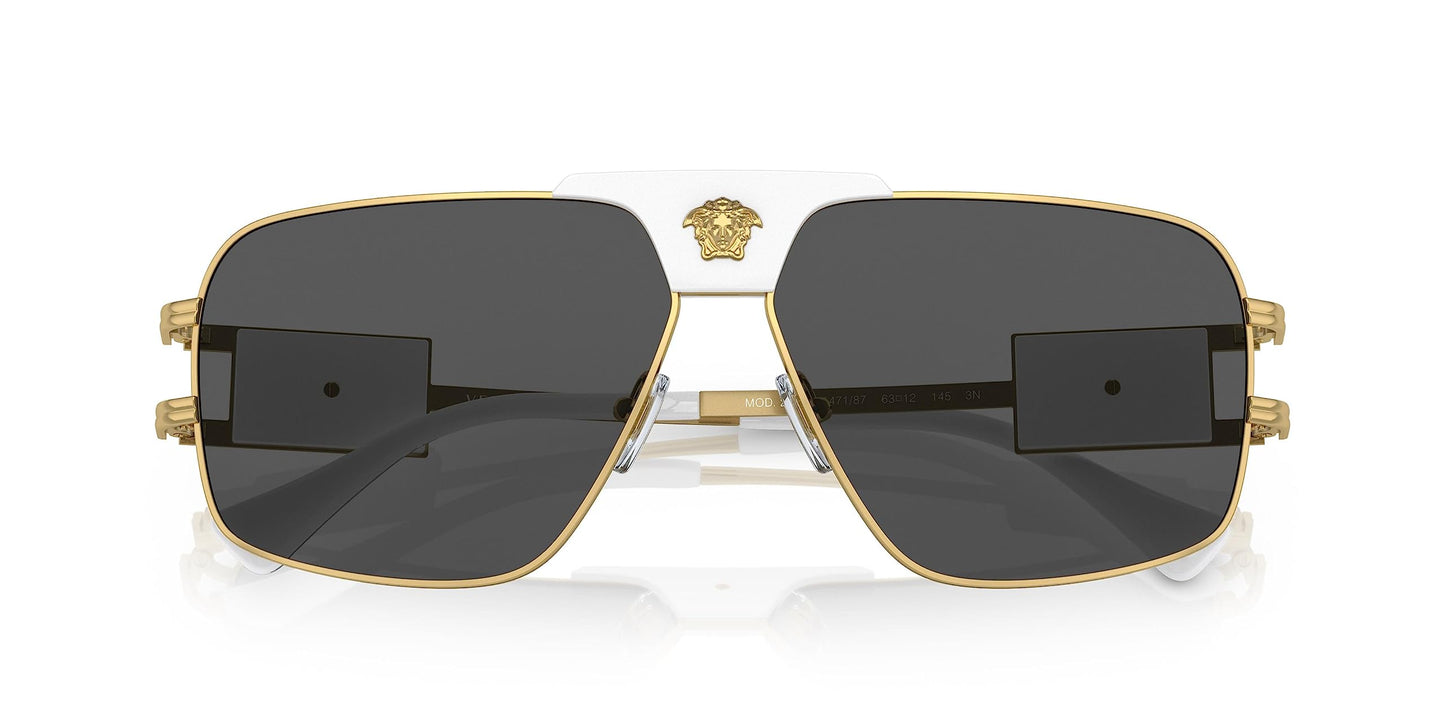 Versace Man Sunglasses Gold Frame, Dark Grey Lenses, 63MM