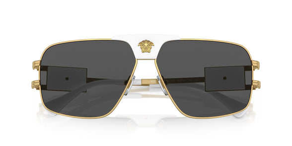 Versace Man Sunglasses Gold Frame, Dark Grey Lenses, 63MM