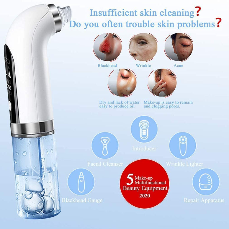 HICITI 5 in 1 EMS Face Lift Devices Microcurrent Skin Rejuvenation Facial Massager Light Therapy Anti Aging Wrinkle And Bubble Blackhead Remover Pore Acne Removal Vacuum Suction Comedo