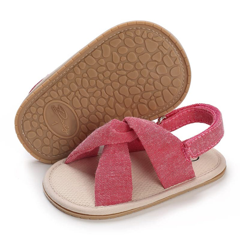 SENIURIS Baby Unisex Girls Boys Sandals Premium Rubber Sole Toddler Ondoor Slippers Cute Open-Toe Comfort Infant Princess Summer Dress Shoes, for 6 Months baby
