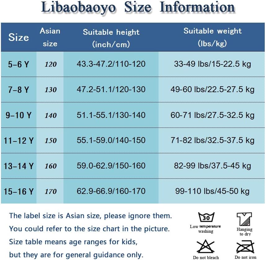 Libaobaoyo Kung Fu Suit for Unisex Kids Long Sleeve Black Martial Arts Taichi Traditional Performance Uniform (9-10 Years)