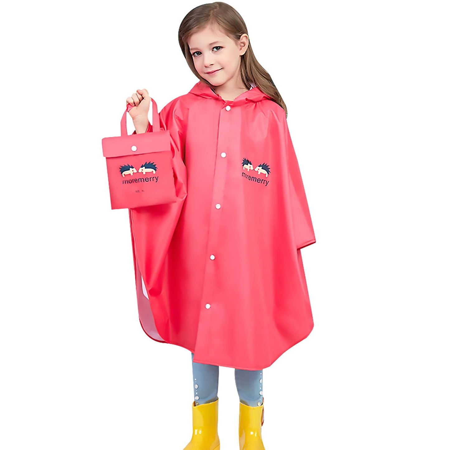 AIWUHE Kids Rain Poncho Cartoon Raincoat Jacket Cute Rain Coat Toddler Boys Girls Rain Cape Light Waterproof Hoodie Outwear, for 1-3 Years