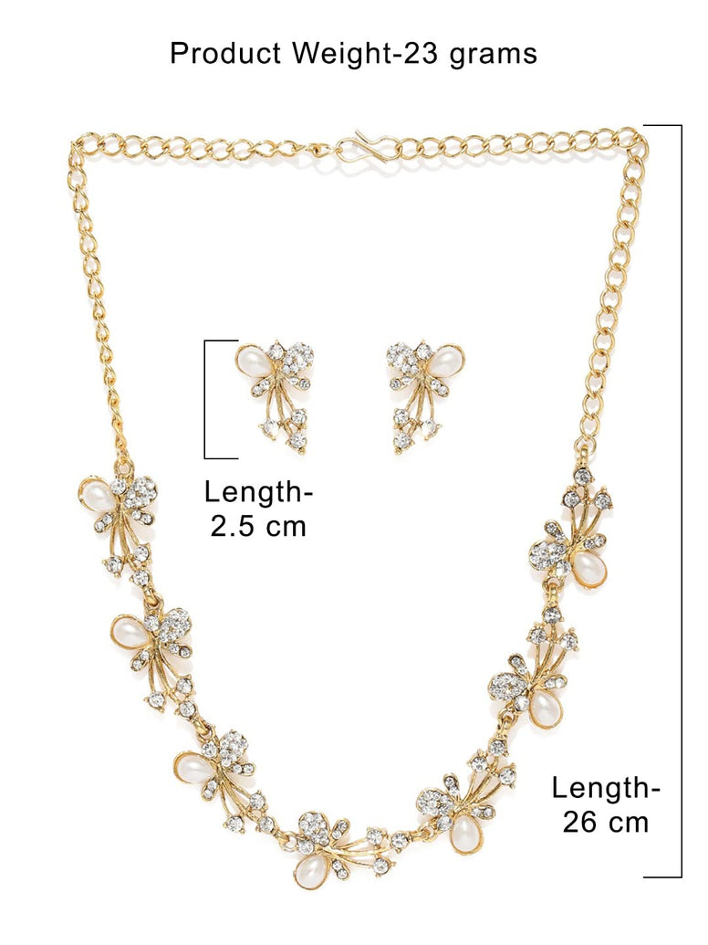 ZAVERI PEARLS Jewellery Set for Women (Golden)(ZPFK5216)