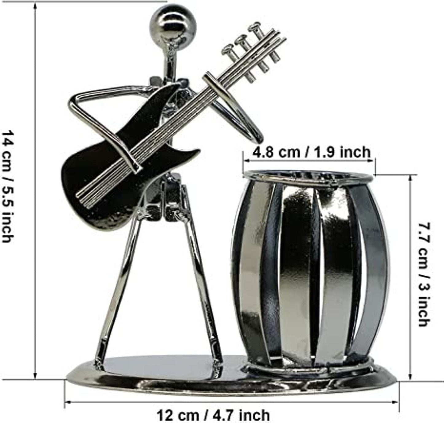 KASTWAVE Guitar Pen Holder Creative Desktop Accessories Multipurpose Metal Desk Pencil Holder For Gifts, Kids, Students, and Office Stationary