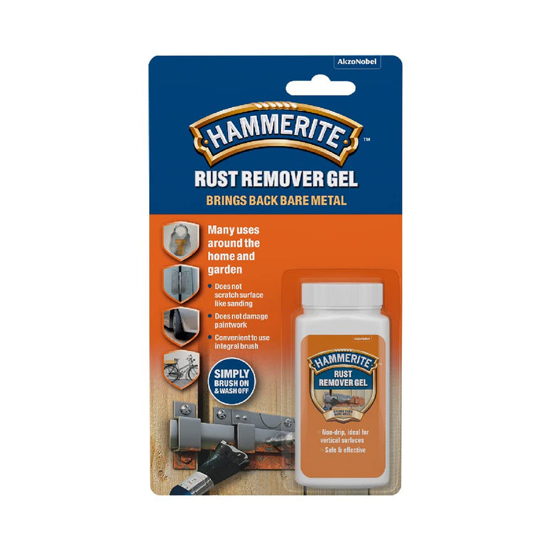 Hammerite Rust Remover Gel Blister. Non Drip Rust Remover for Metal, Rust Converter - Non Damaging to Metal Paint, Suitable for Interior and Exterior - 100ml