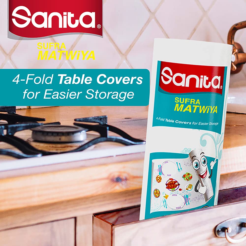 SANITA SUFRA MATWIYA Table Cover Disposable Small 20 Sheets-Sheet Size( 85Cmx107Cm)