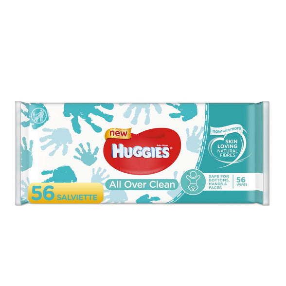 Huggies All Over Clean Baby Wet Wipes 56's - (Pack of 10 x 56's - 560counts) (Safe for face & Hands)