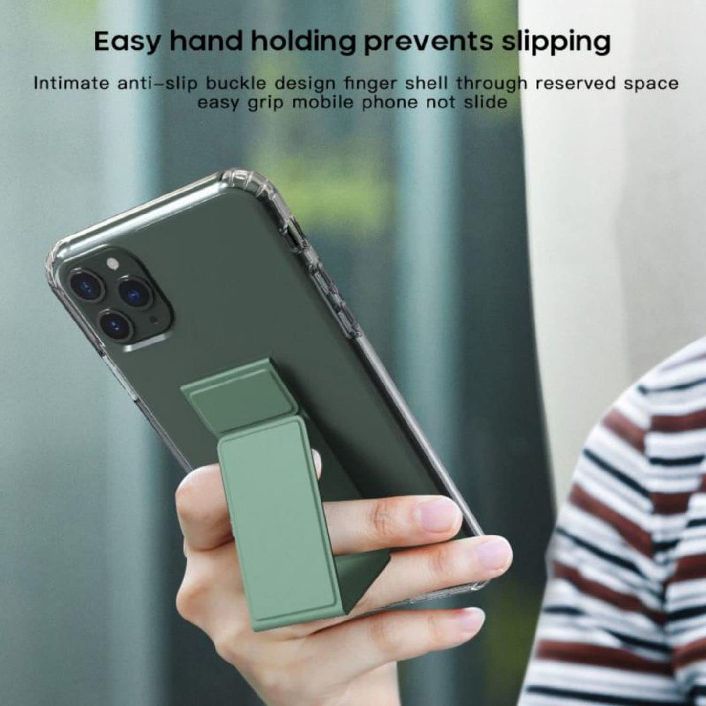 TecheiTulip Phone Finger Grip Holder Telescopic Foldable Leather Strap Brackets Universal Kickstand for Smartphone and Tablets Viewing Angles Stand Magnetic Stick Holder Horizontal and Vertical Mount