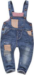 Kidscool Baby & Little Boys/Girls Plaid Lining Denim Overalls Jeans (6-12 Months)