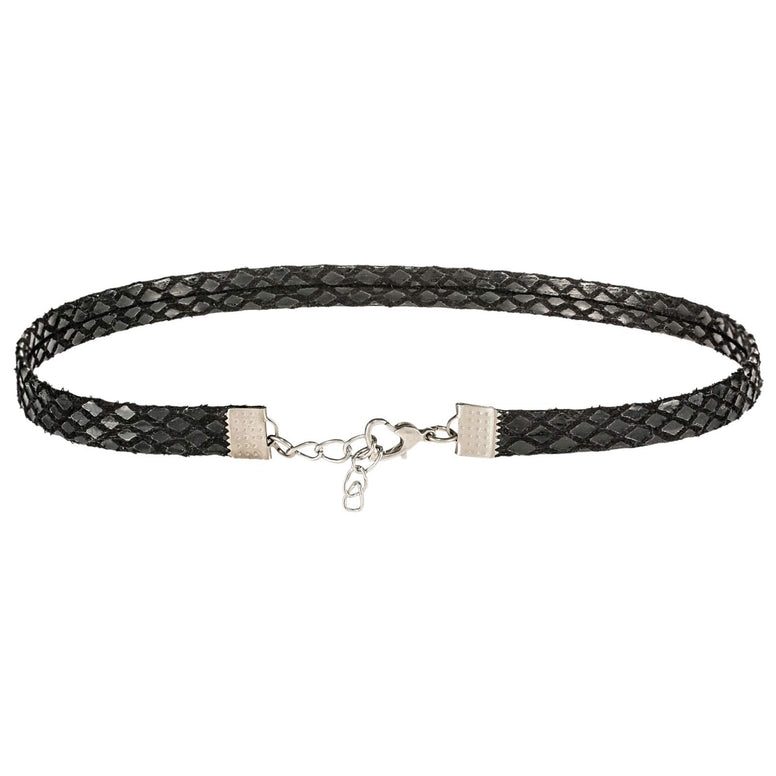 Alwan Snake Pattern Leather Choker Necklace for Women - EE3733NA
