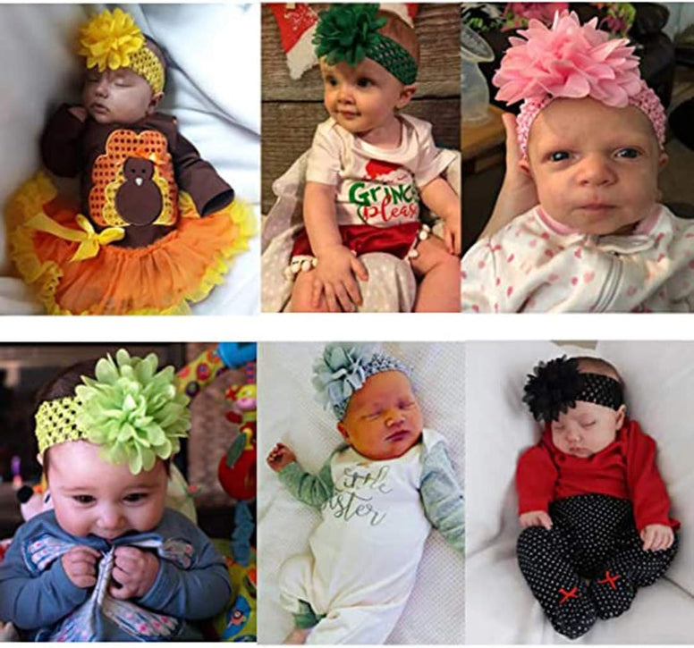 Diagtree 18pcs Baby Girls Headband Pinwheel Bows Hair Bands Grosgrain Ribbon Hair Accessories for Infants Toddlers Newborn