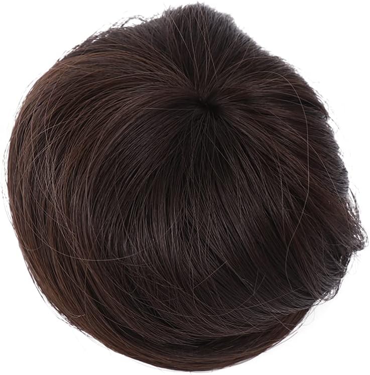 OSALADI Hair Extensions, Synthetic Hair Bun Wig Hair Chignon Wig Hair Plate Tool Hairpiece Wig Dark Brown