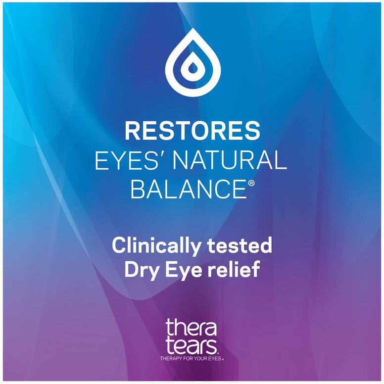 TheraTears Eye Drops for Dry Eyes, Dry Eye Therapy Lubricant Eyedrops, Provides Long Lasting Relief, 15 mL, 0.5 Fl Oz (Pack of 1)