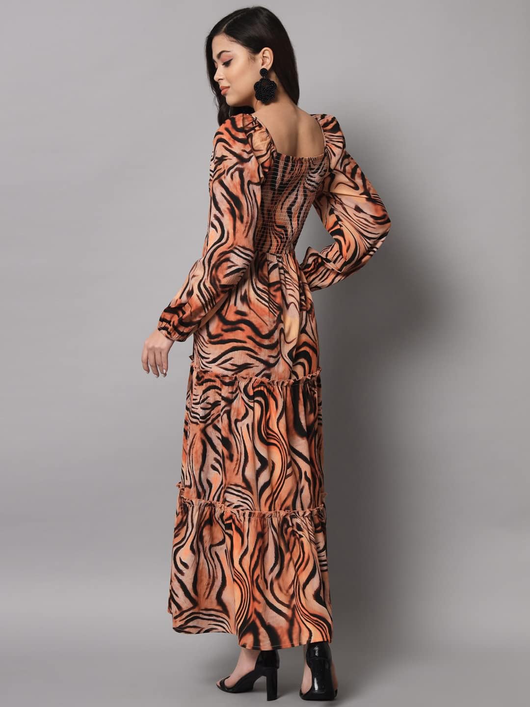 Styleville,Long Flare Printed Maxi Dress