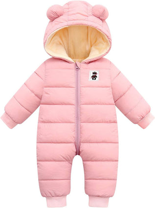Maeau Unisex Baby Hooded Winter Snowsuit Infant Warm Puffer Jumpsuit Romper Jacket 3-9 Months
