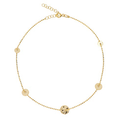 Alwan Silver (Gold Plated) Short Size Anklet for Women - EE5368SG