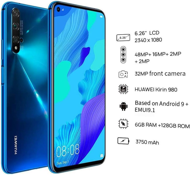 Huawei Nova 5T 4G 128GB 6GB RAM Dual-SIM crush blue EU