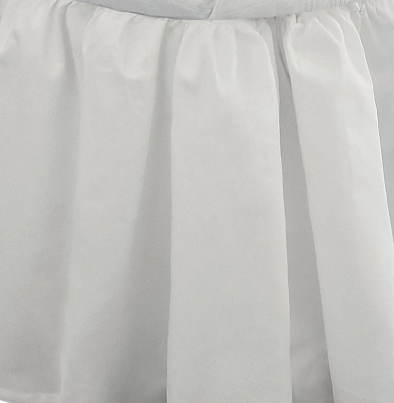 Fresh Ideas Bedding Ruffled Bed Skirt, Classic 14” Drop Length, Gathered Styling, Cali King, White