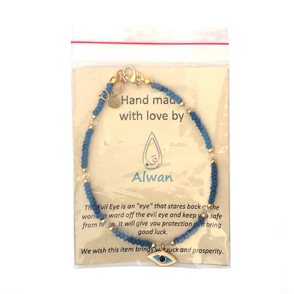 Alwan Long Size Anklet with an Evil Eye for Women - EE3695MNBLEY