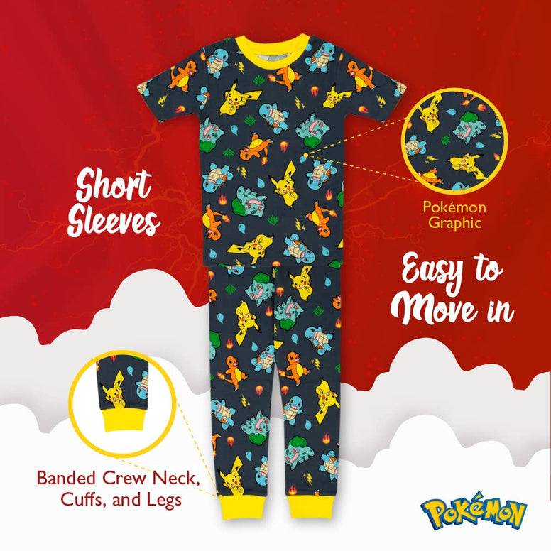 Pokemon boys Snug Fit Cotton Pajamas Pajama Set (pack of 8)4Y