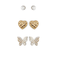 ALDO Women's Ocaewan White Cubic Zirconia Pierced Earrings, Yellow Gold