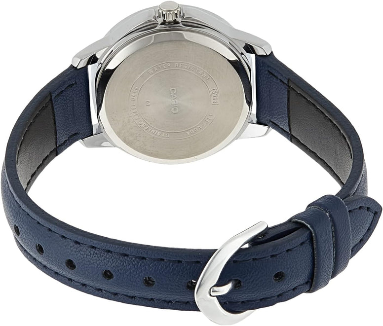 Casio Women's Quartz Dress Watch, Analog and Leather- LTP-V004L-2BUDF, Blue
