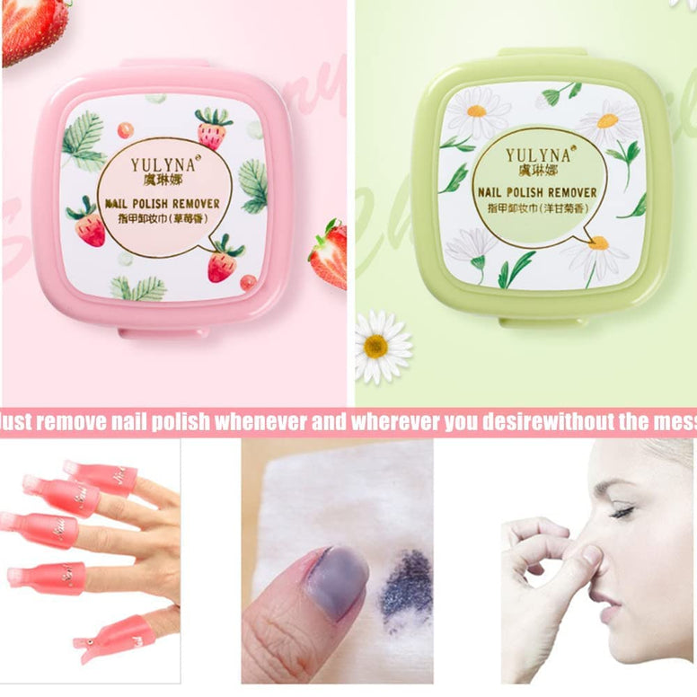 Nail Polish Remover Pads,Nail Varnish Remover Pads in Box,Travel portable Nail Varnish Remover Pads (chamomile and strawberry)