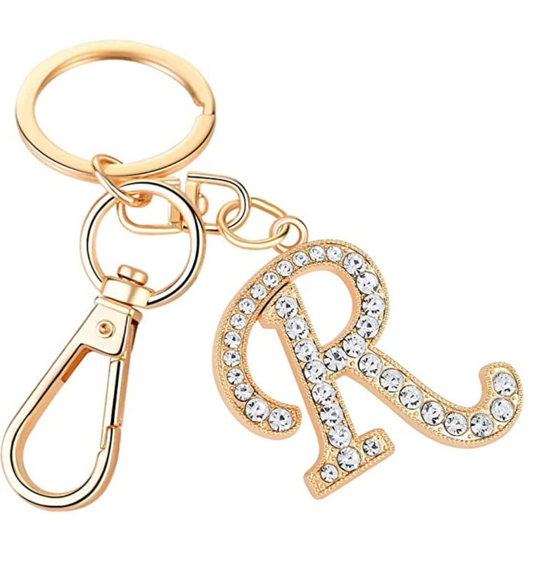 Goodern Keychain for Women Purse Charms for Handbags Crystal Alphabet Initial Letter Pendant with Key Ring, Keychain creative Letter A-Z for Car Key ring Alphabet Initial Letter Pendant