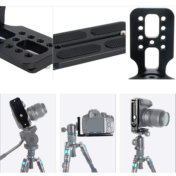 L Shape Camera Bracket Video Vertical Shooting Quick Release Plate L Stand with 1/4 Inch Screw for DJI Ronin Zhiyun Stabilizer DSLR Camera