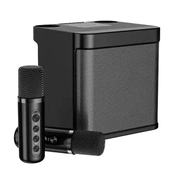 Portable Bluetooth Speaker, Karaoke Machine for Adults/Kids with 2 Wireless Microphones, Portable Bluetooth Karaoke Speaker PA System, Singing Machine with Echo and Vocal Cut, for Christmas, Birthday