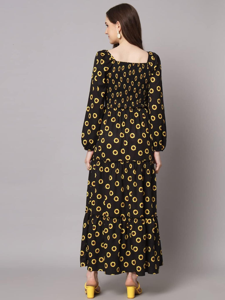 Styleville,Long Flare Printed Maxi Dress