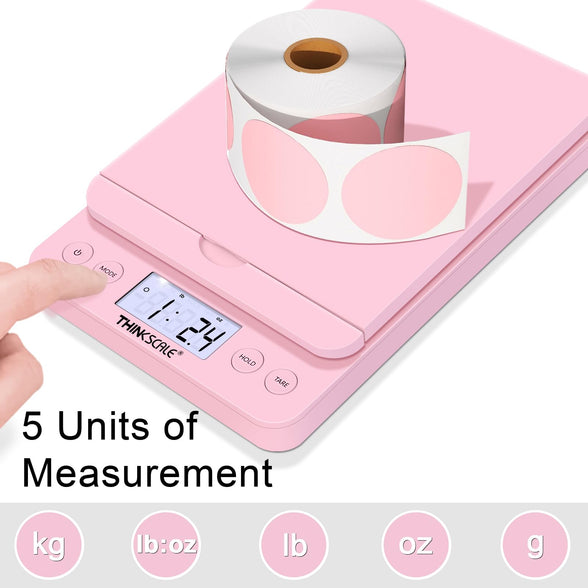 THINKSCALE Shipping Scale, 86lb/0.1oz Potals Scale with Sweet Pink Style