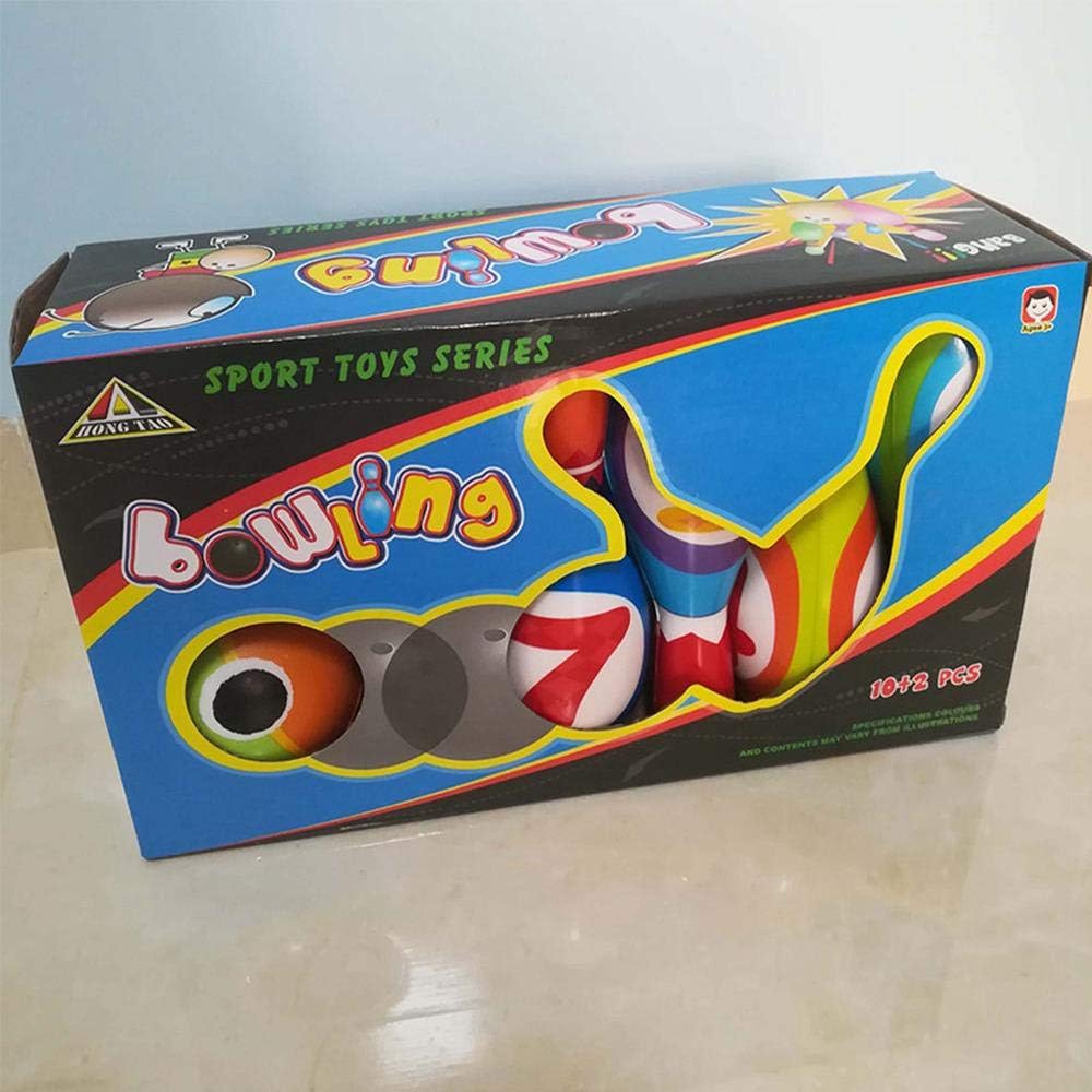 Foonee Kid's Plastic Bowling Game with 10 Pins and 2 Balls