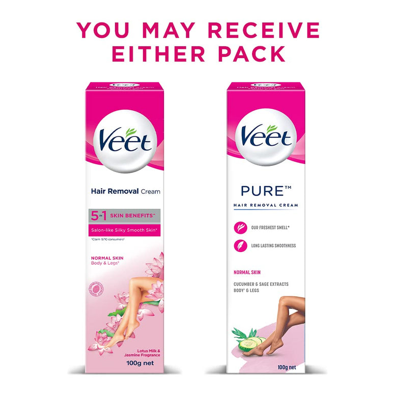 Veet Hair Removal Cream for Normal Skin - 100g (Pack of 2)