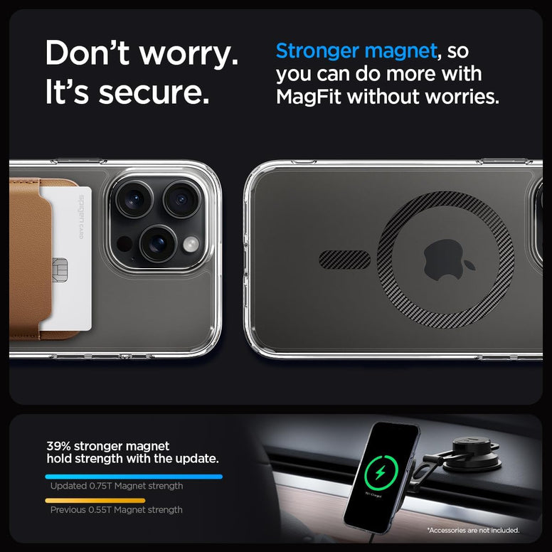 Spigen Ultra Hybrid MagFit designed for iPhone 15 Pro case cover compatible with MagSafe - Carbon Fiber