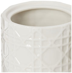 Kassatex ARN-CJ Rattan Cotton Jar, White