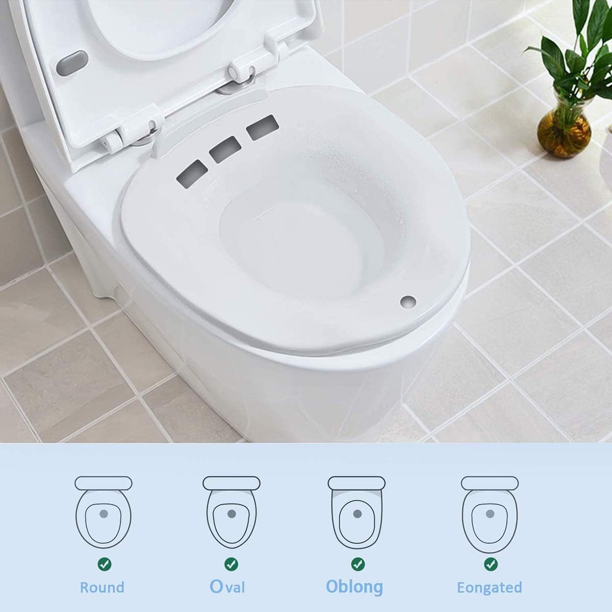 CharmCollection Sitz Bath for Over The Toilet Postpartum Care, Anal Postoperative Care Basin, for Hemorrhoids and Perineum Treatment, Alleviate Vaginal or Anal Inflammation, Foldable Easy to Store
