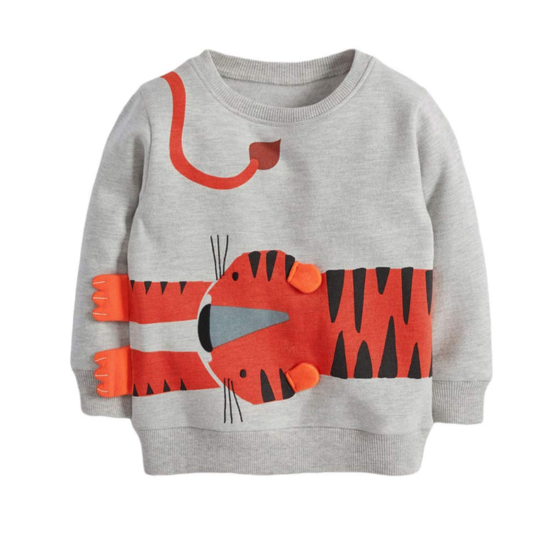 Toddler Boys Sweatshirts Long Sleeve Sport Elephant Sweat Shirt Dinosaur Pullover Crewneck Tops Tees Kids 2-7 Years