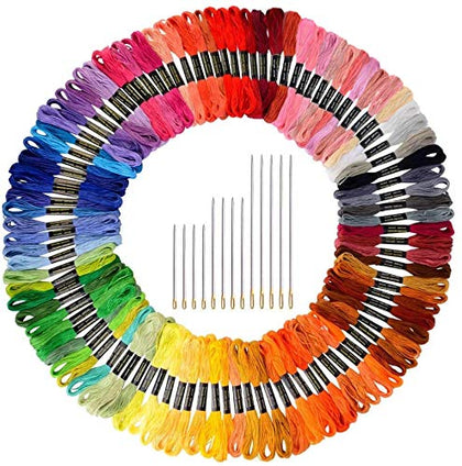 (124 colors) - Paxcoo 124 Skeins Embroidery Floss Cross Stitch Thread with Needles