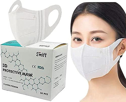 SWIFT 3D Mask for Adults 50 pcs (white)