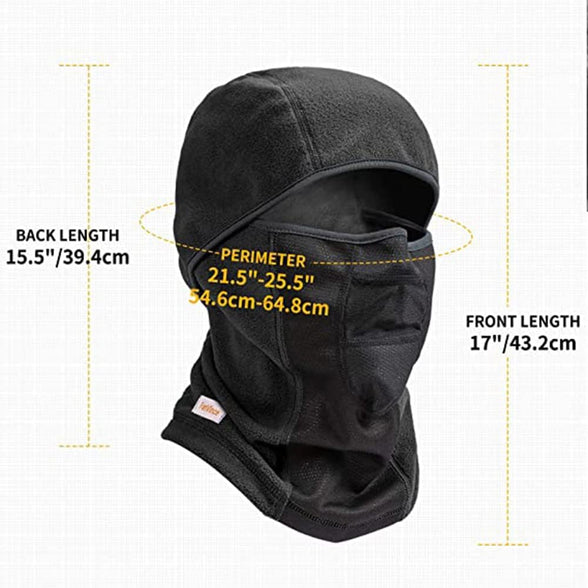Headwear Balaclava, Windproof Ski Mask, Winter Fleece Thermal Full Face Mask Cover for Men Women, Breathable Cold Weather Gear for Skiing, Snowboarding, Motorcycle Riding, Running & Outdoor Work