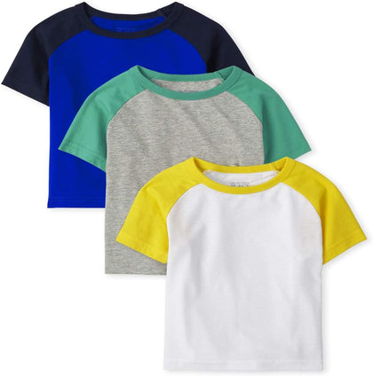 The Children's Place Baby Boys Raglan Shirts, Pack of Three Shirt 2Years