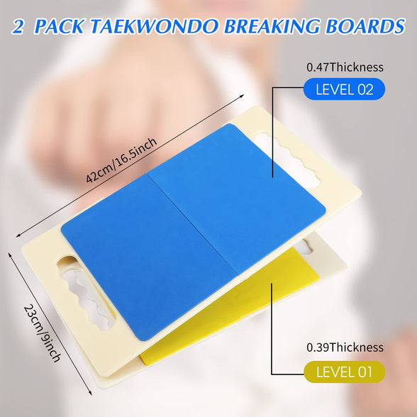 Wettarn 2 Pcs Rebreakable Boards Martial Arts Breaking Boards Taekwondo Boards for Breaking Karate Boards for Breaking Kids Adults Martial Arts Training Equipment Rebreakable Punching Board