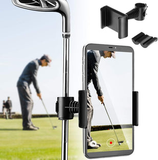 JHuuu Golf Cell Phone Clip Holder and Training Aid to Video Record Swing, Record Golf Swing for Alignment Stick, Short Game, Putting, Golf Accessories Best Golf Gifts for Men & Women