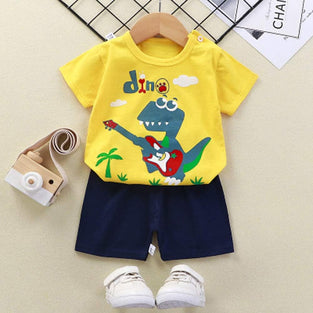 NAUTYSAURS Baby Toddler Boys Short Sleeve T-Shirts and Shorts Set Dinosaur Tee Shirts & Shorts 18 Months