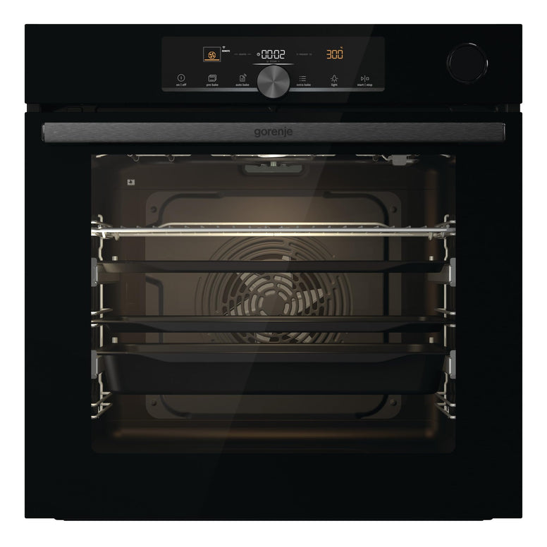 Gorenje BSA6747A04BGWI, 60 cm Built in Electric Oven with Fan, Integrated WiFi Operation, 77 Liters Capacity, Made in Slovenia, Black,1 Year Warranty