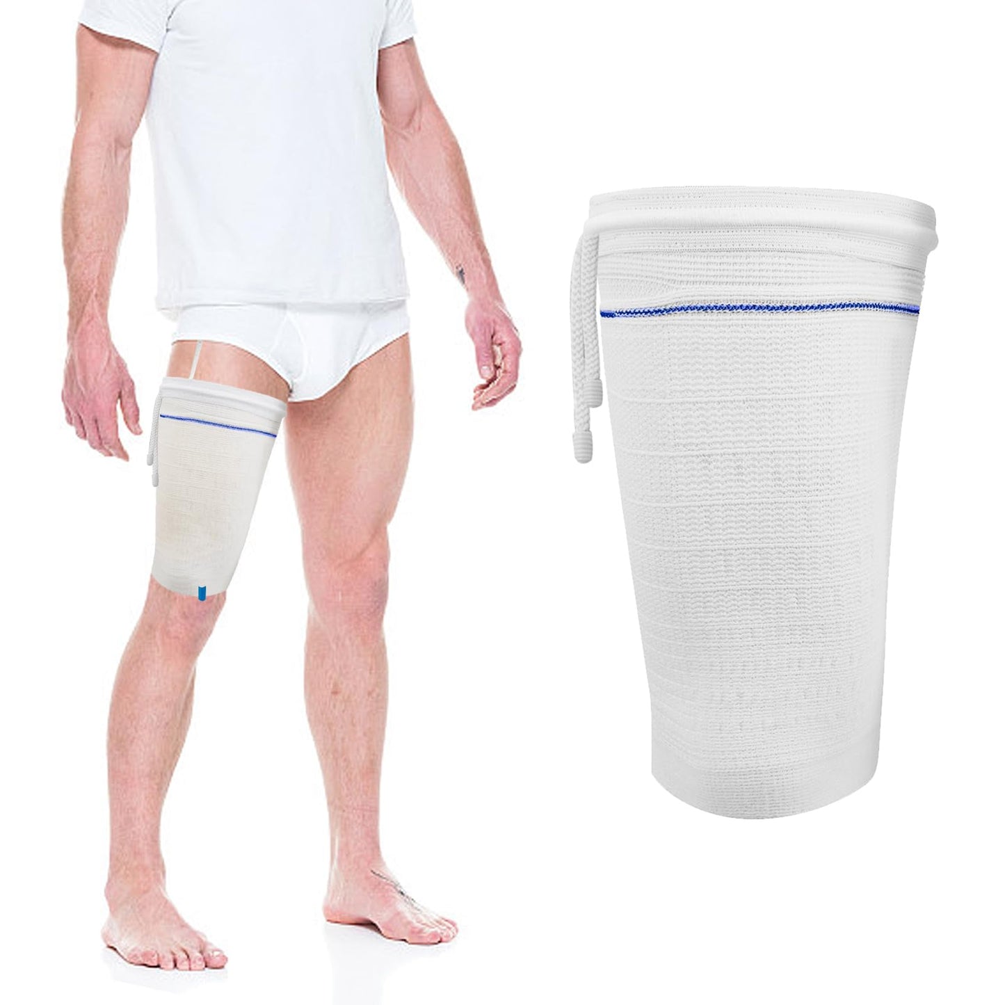 Catheter Leg Bag Holder,Catheter Bag Holder with Adjustable Strap,Fabric Catheter Stabilization Device,Leg Sleeve for Catheter Bag,Urine Drainage Bag Cover,Urinary Incontinence Catheter Supplies. (M)