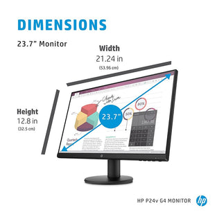 HP P24V - 9Tt78As, 24 Inch(60.96 Cm) G4 Monitor Fhd 1920 X 1080 Pixels, IPS Display Monitor 5Ms 75Hz with Vga Hdmi Border Less Low Blue Light Mode Vesa Mounting,Black