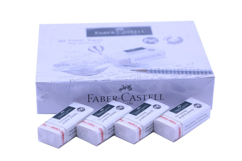 FABER-CASTELL PVC-FREE ERASER MEDIUM BOX OF 30PC