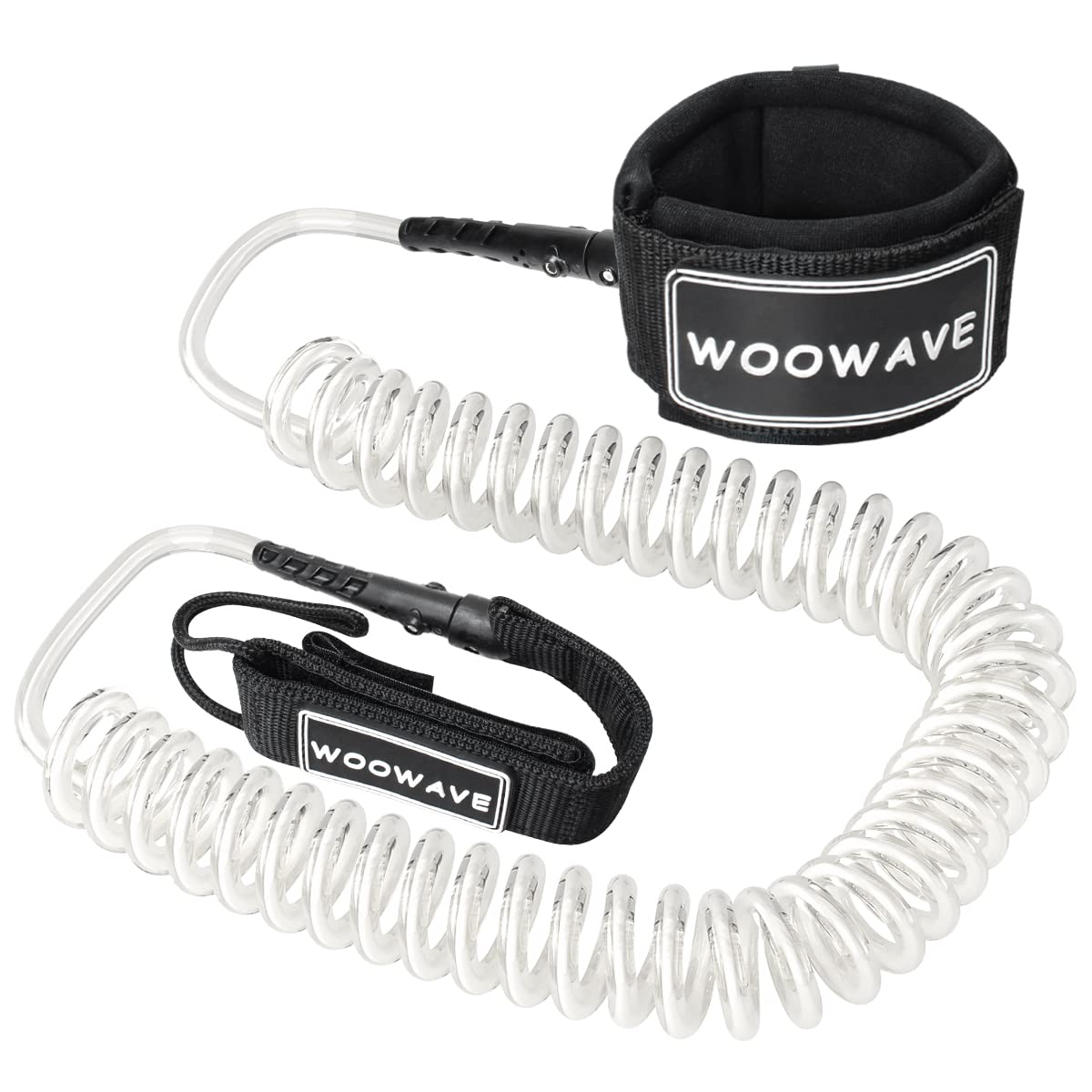 WOOWAVE SUP Leash Premium Stand Up Paddle Board Surfboard Leash Coiled 8/10 feet Stay on Board with Waterproof Wallet/Phone Case